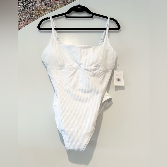 NWT ANDIE The Havana One-Piece Swimsuit - Built-In Bra white ribbed XL - Picture 3 of 6